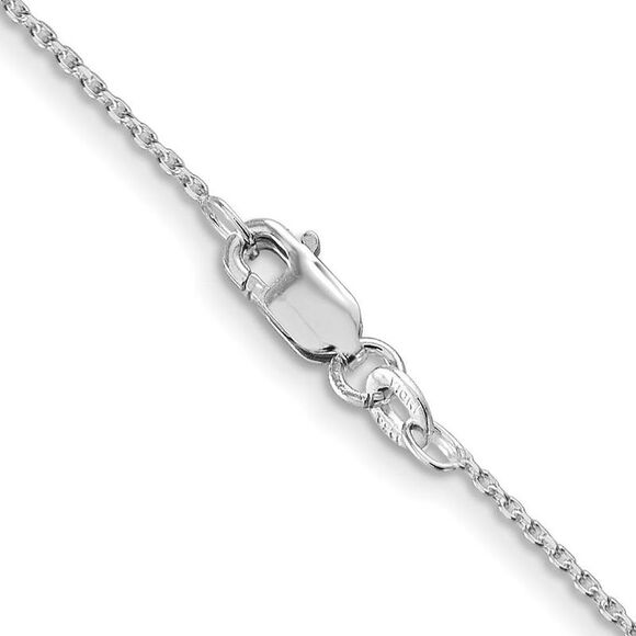 1.25mm Rhodium Sterling Silver Solid D/C Cable Chain Necklace, 20 Inch - Picture 2 of 6